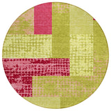 Machine Washable Indoor/ Outdoor Modern Blocks Chantille Rug