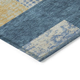 Machine Washable Indoor/ Outdoor Modern Blocks Chantille Rug