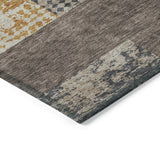 Machine Washable Indoor/ Outdoor Modern Blocks Chantille Rug