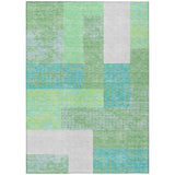 Machine Washable Indoor/ Outdoor Modern Blocks Chantille Rug