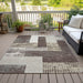 Machine Washable Indoor/ Outdoor Modern Blocks Chantille Rug