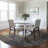 Machine Washable Indoor/ Outdoor Modern Blocks Chantille Rug