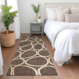 Machine Washable Indoor/ Outdoor Modern Bubbles Chantille Rug