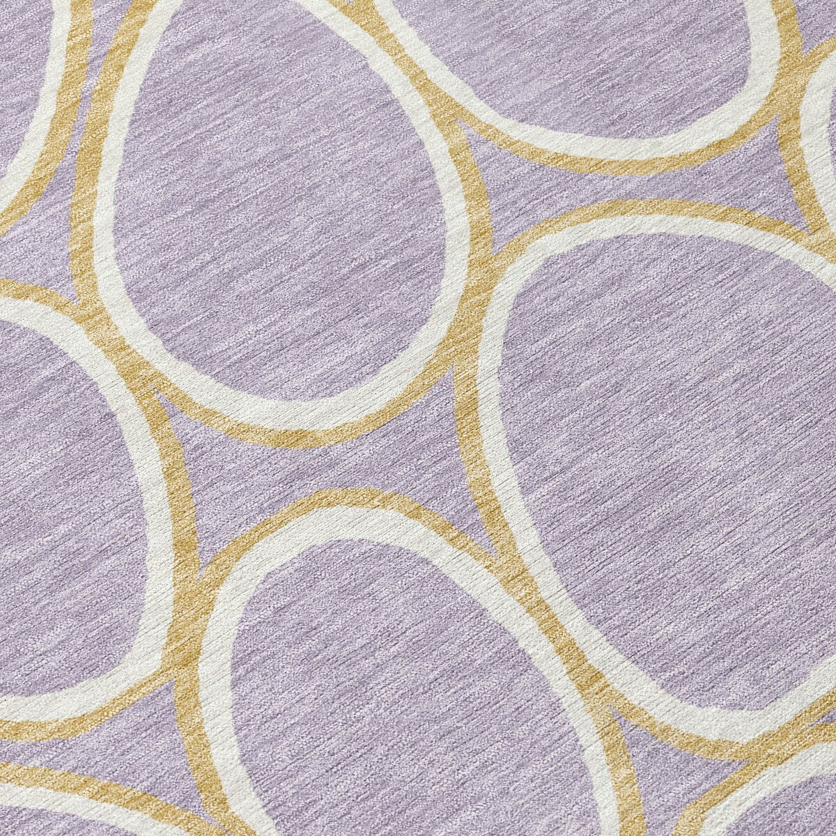 Machine Washable Indoor/ Outdoor Modern Bubbles Chantille Rug