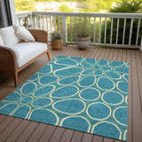 Machine Washable Indoor/ Outdoor Modern Bubbles Chantille Rug