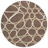Machine Washable Indoor/ Outdoor Modern Bubbles Chantille Rug