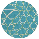 Machine Washable Indoor/ Outdoor Modern Bubbles Chantille Rug