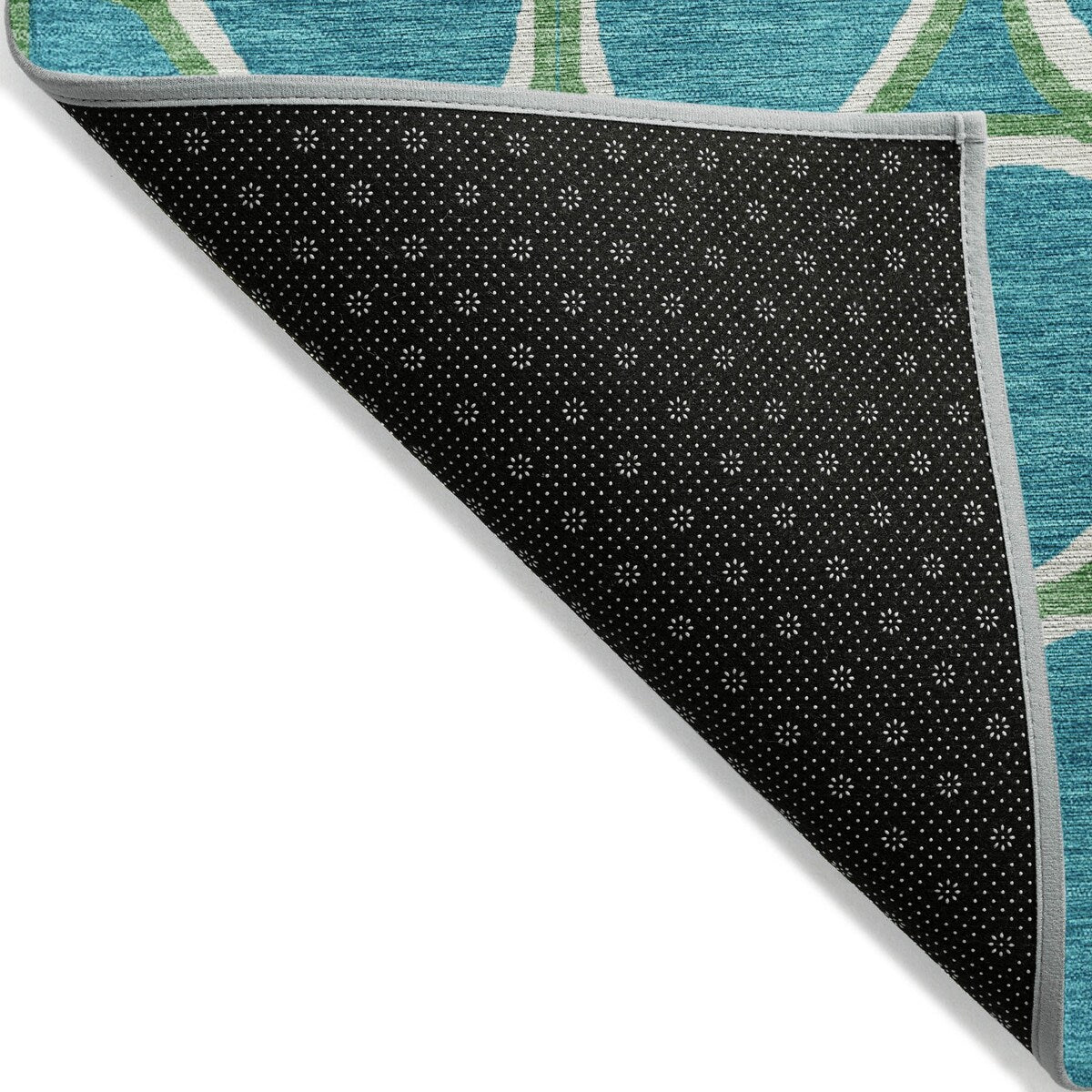 Machine Washable Indoor/ Outdoor Modern Bubbles Chantille Rug