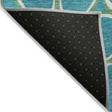 Machine Washable Indoor/ Outdoor Modern Bubbles Chantille Rug