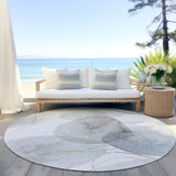 Machine Washable Indoor/ Outdoor Modern Circles Chantille Rug