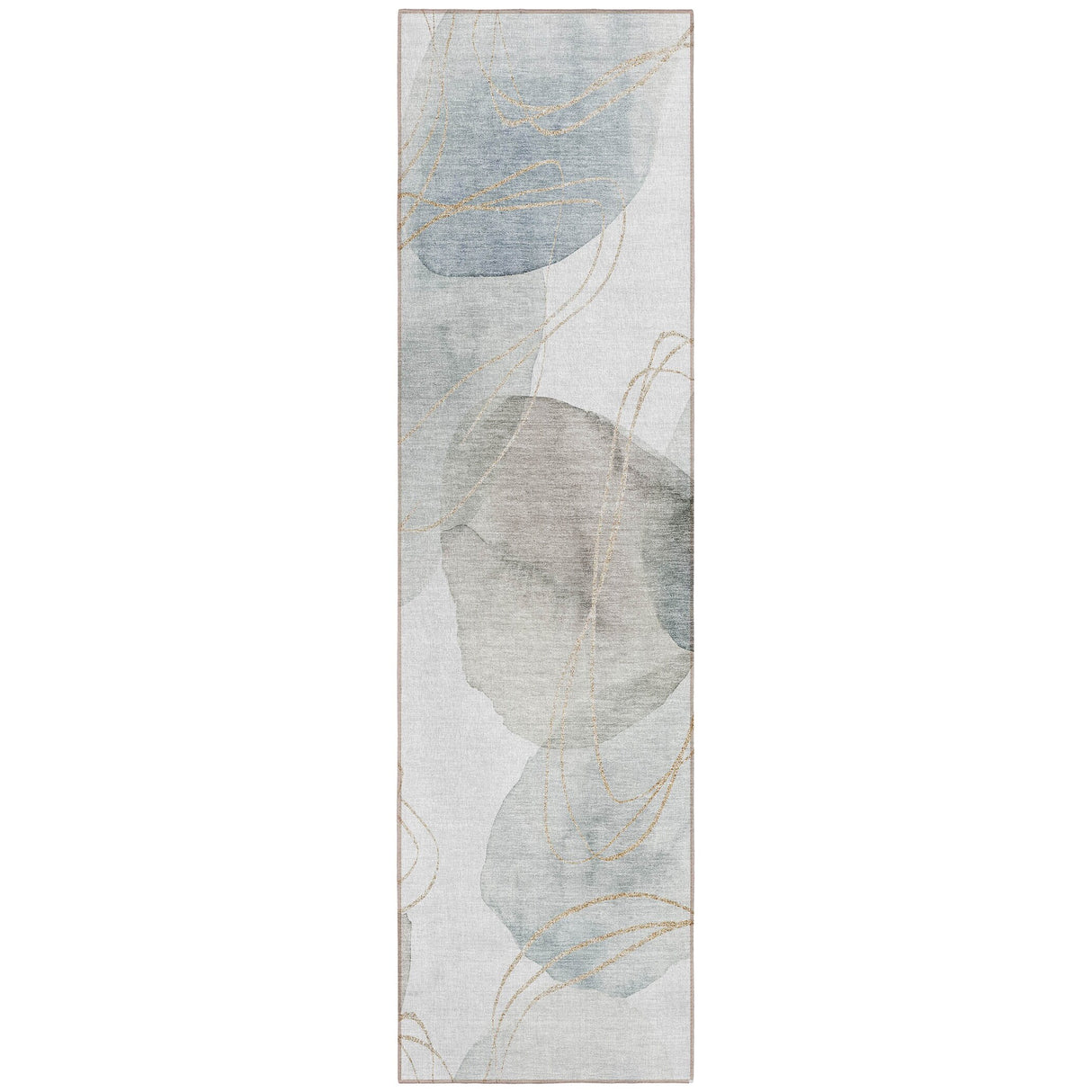 Machine Washable Indoor/ Outdoor Modern Circles Chantille Rug