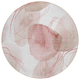 Machine Washable Indoor/ Outdoor Modern Circles Chantille Rug