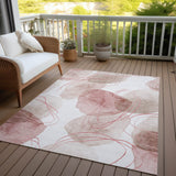 Machine Washable Indoor/ Outdoor Modern Circles Chantille Rug
