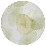 Machine Washable Indoor/ Outdoor Modern Circles Chantille Rug