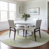 Machine Washable Indoor/ Outdoor Modern Circles Chantille Rug