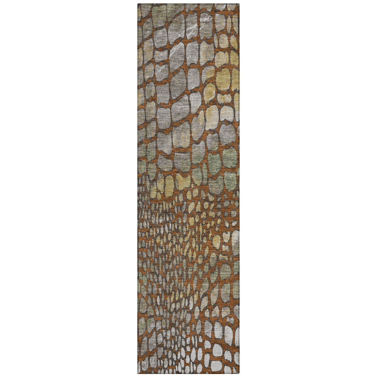 Machine Washable Indoor/ Outdoor Modern Cobble Chantille Rug