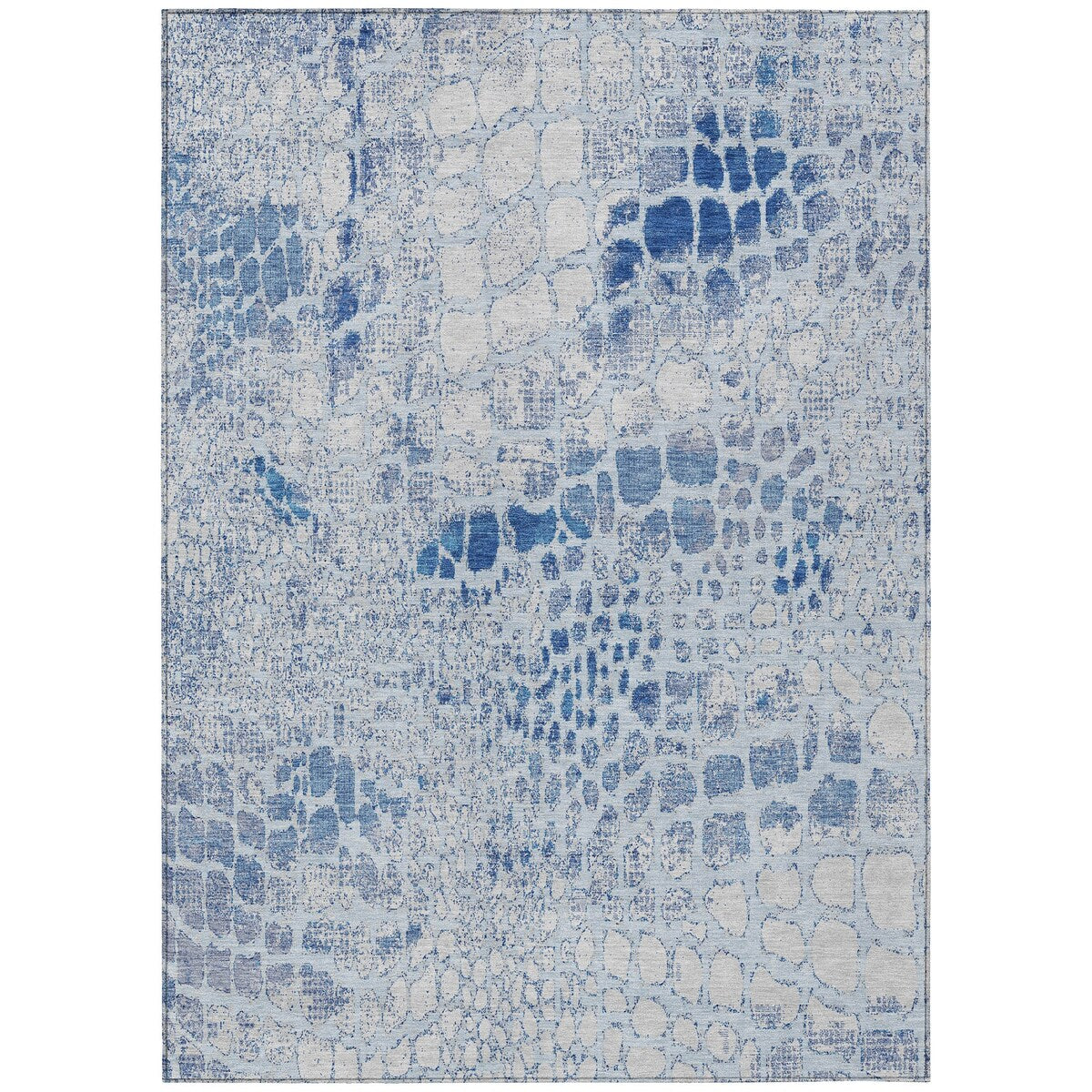 Machine Washable Indoor/ Outdoor Modern Cobble Chantille Rug
