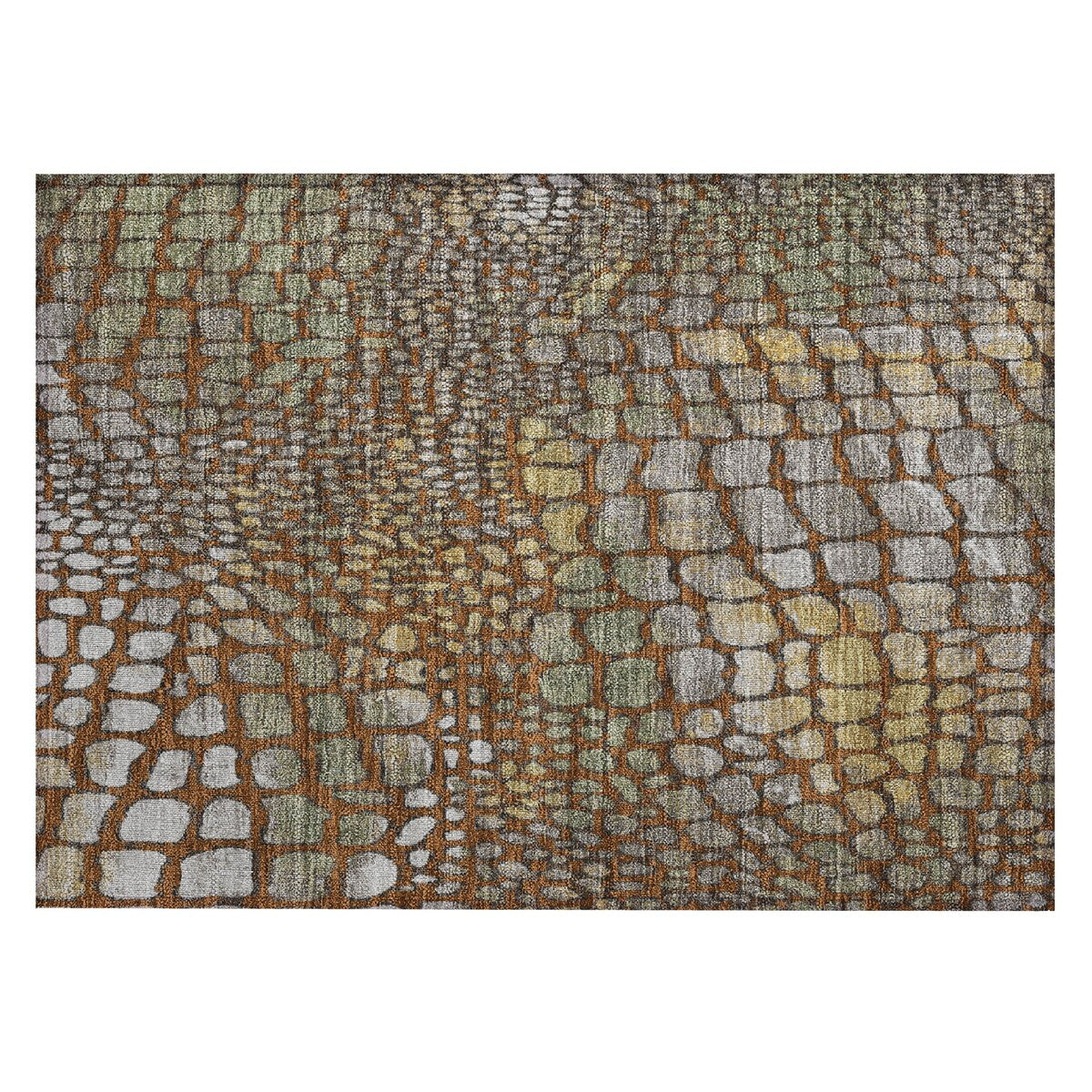 Machine Washable Indoor/ Outdoor Modern Cobble Chantille Rug
