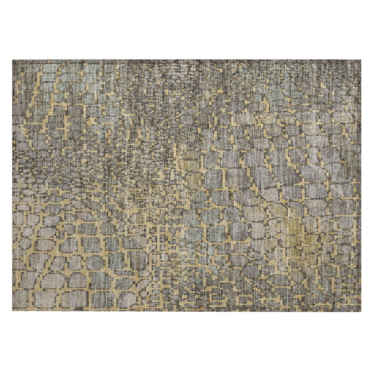 Machine Washable Indoor/ Outdoor Modern Cobble Chantille Rug