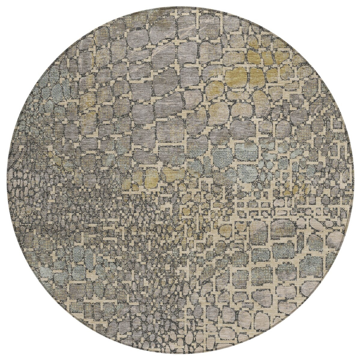 Machine Washable Indoor/ Outdoor Modern Cobble Chantille Rug