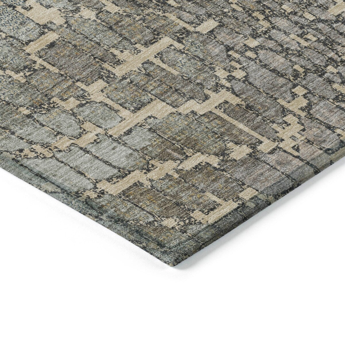 Machine Washable Indoor/ Outdoor Modern Cobble Chantille Rug