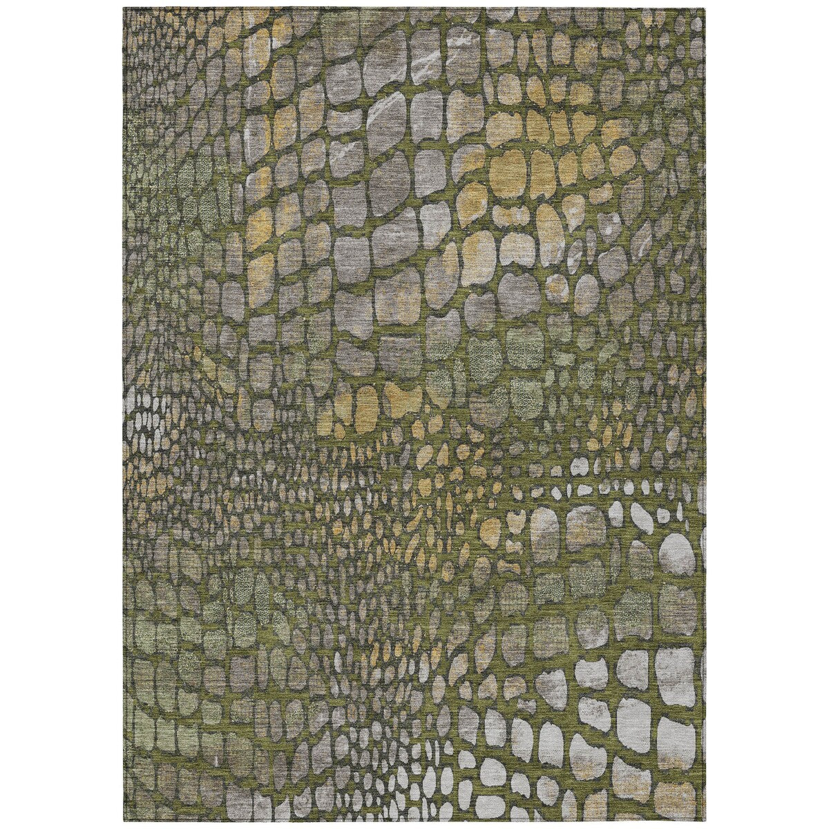 Machine Washable Indoor/ Outdoor Modern Cobble Chantille Rug