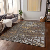 Machine Washable Indoor/ Outdoor Modern Cobble Chantille Rug