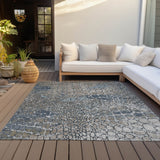Machine Washable Indoor/ Outdoor Modern Cobble Chantille Rug