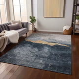 Machine Washable Indoor/ Outdoor Modern Contemporary Chantille Rug