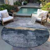 Machine Washable Indoor/ Outdoor Modern Contemporary Chantille Rug