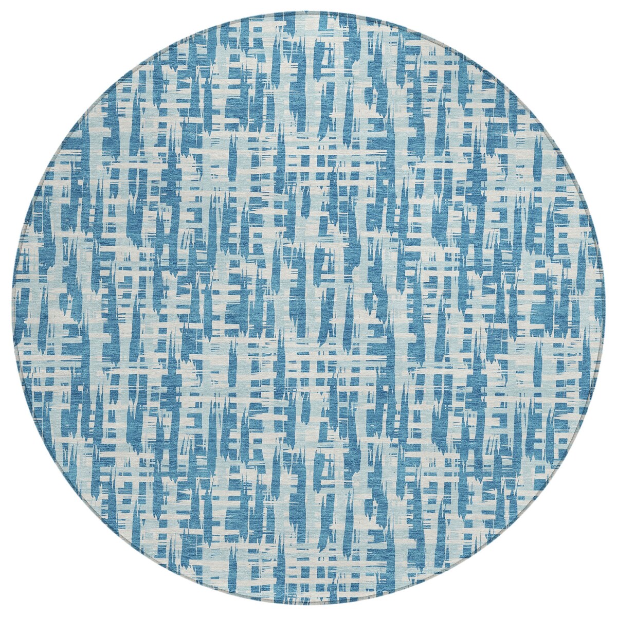 Machine Washable Indoor/ Outdoor Modern Crosshatch Chantille Rug