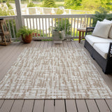 Machine Washable Indoor/ Outdoor Modern Crosshatch Chantille Rug