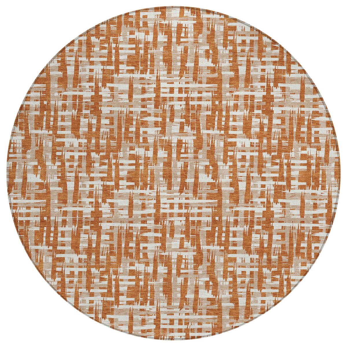 Machine Washable Indoor/ Outdoor Modern Crosshatch Chantille Rug