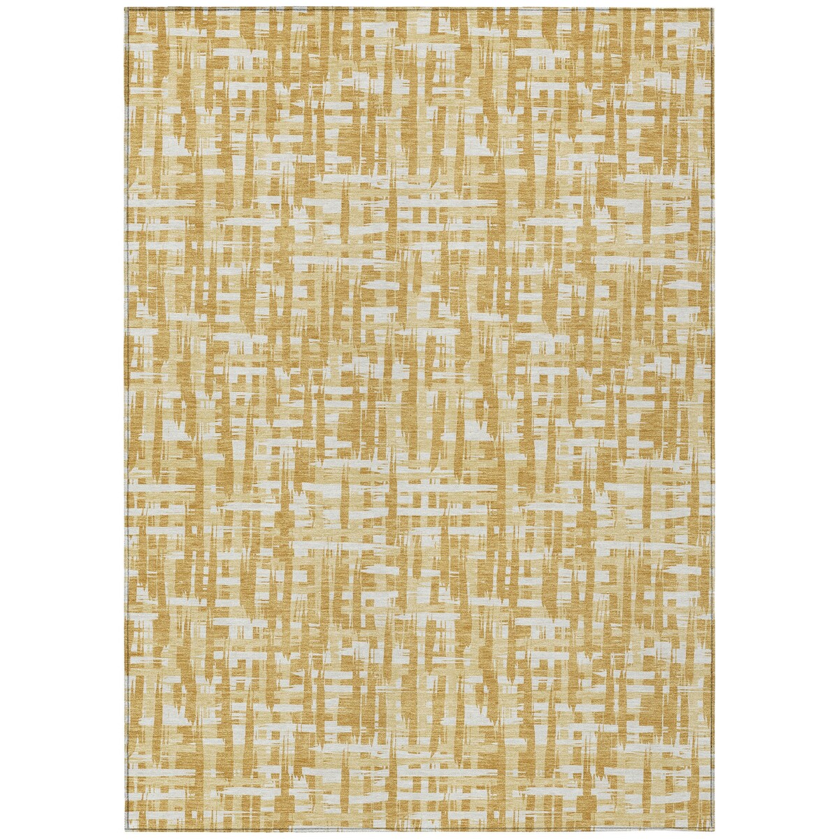 Machine Washable Indoor/ Outdoor Modern Crosshatch Chantille Rug