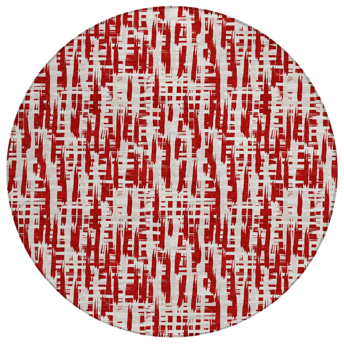 Machine Washable Indoor/ Outdoor Modern Crosshatch Chantille Rug