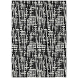 Machine Washable Indoor/ Outdoor Modern Crosshatch Chantille Rug