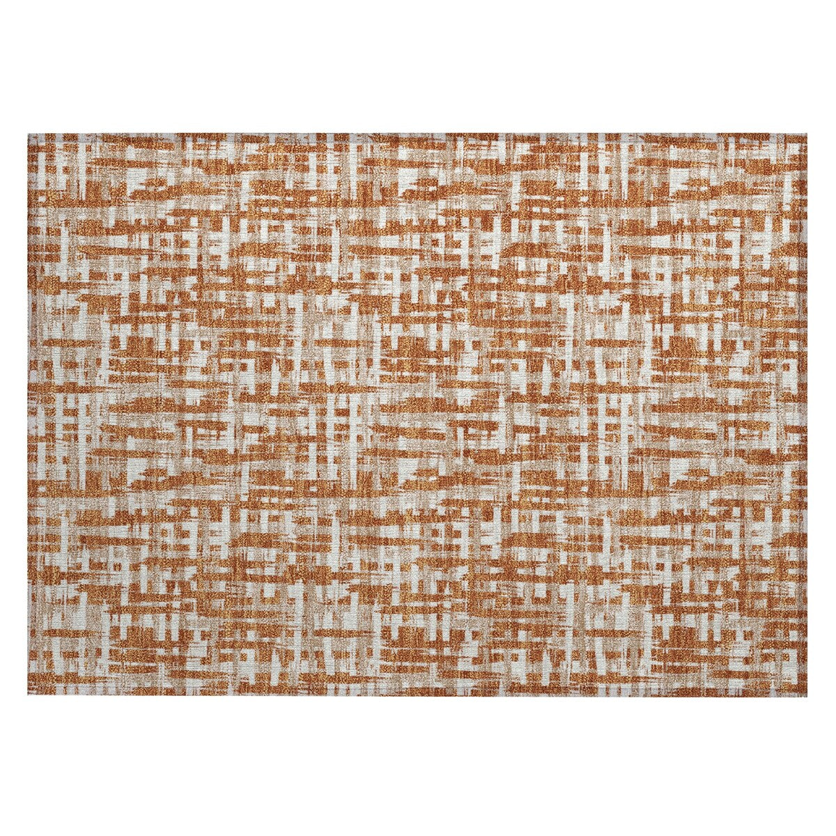 Machine Washable Indoor/ Outdoor Modern Crosshatch Chantille Rug