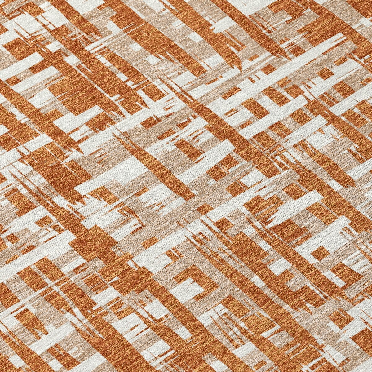 Machine Washable Indoor/ Outdoor Modern Crosshatch Chantille Rug