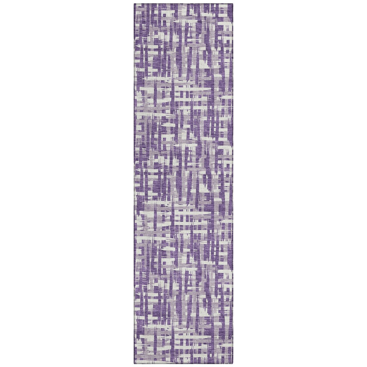 Machine Washable Indoor/ Outdoor Modern Crosshatch Chantille Rug