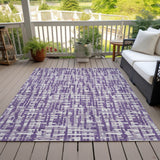 Machine Washable Indoor/ Outdoor Modern Crosshatch Chantille Rug