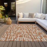 Machine Washable Indoor/ Outdoor Modern Crosshatch Chantille Rug