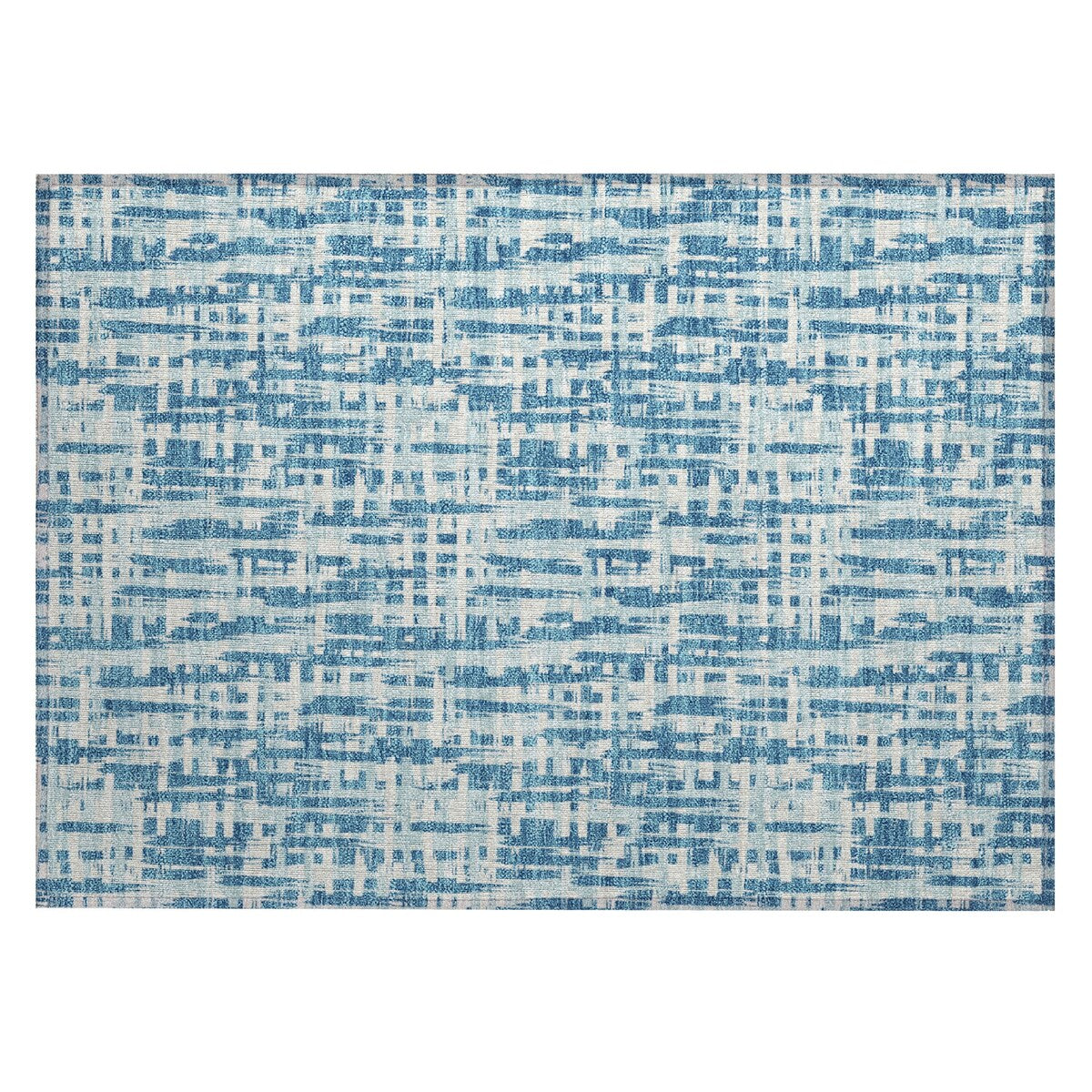 Machine Washable Indoor/ Outdoor Modern Crosshatch Chantille Rug