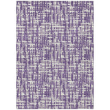 Machine Washable Indoor/ Outdoor Modern Crosshatch Chantille Rug