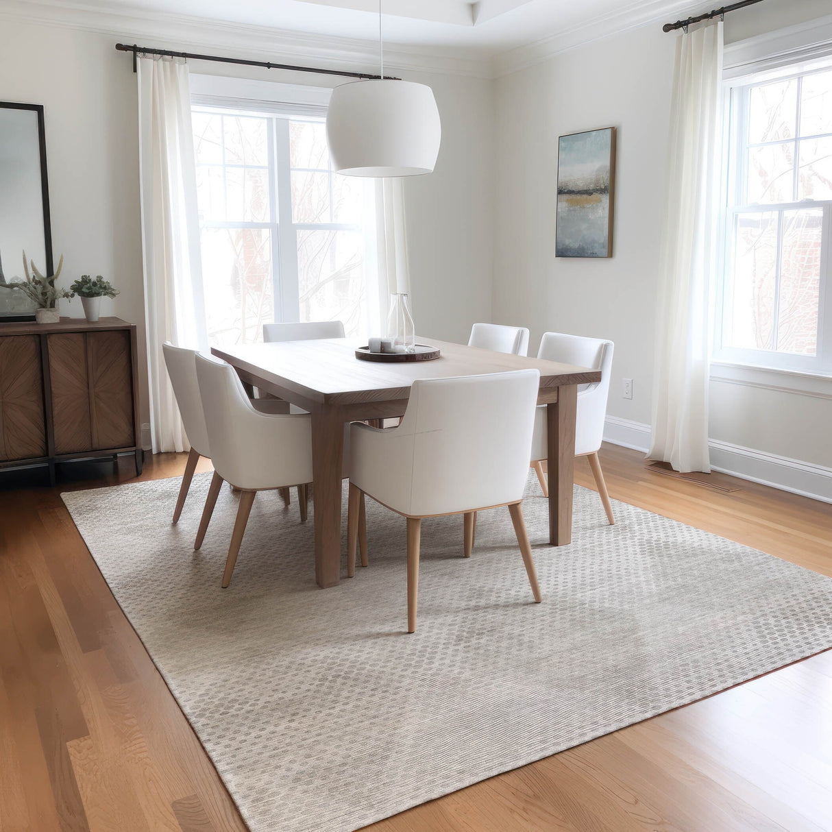 Machine Washable Indoor/ Outdoor Modern Diamonds Chantille Rug