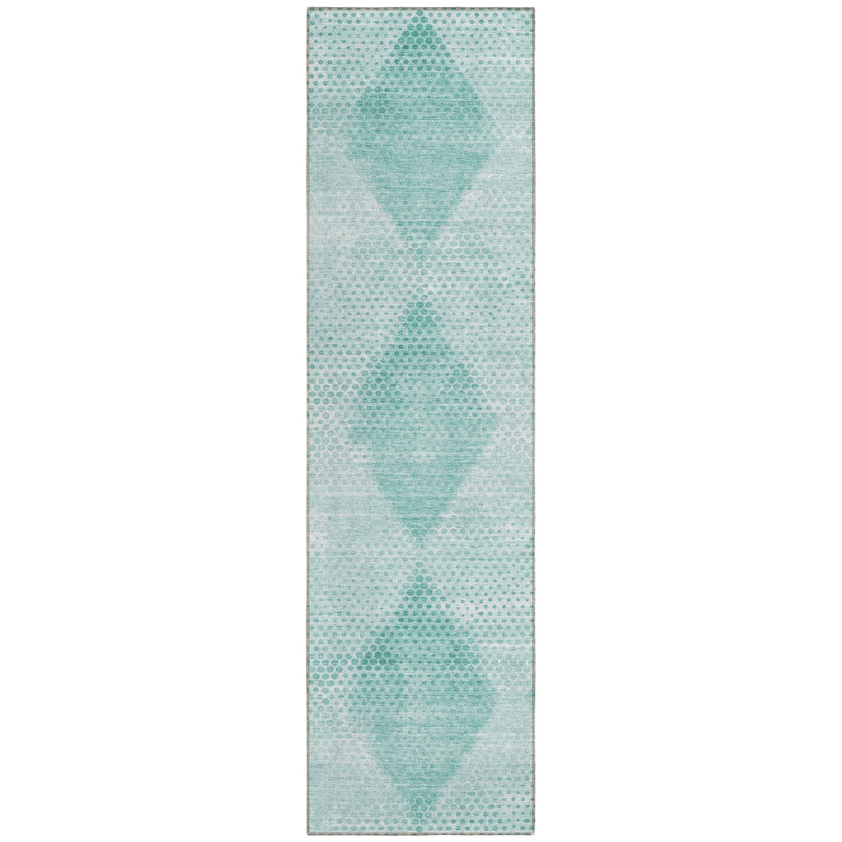 Machine Washable Indoor/ Outdoor Modern Diamonds Chantille Rug