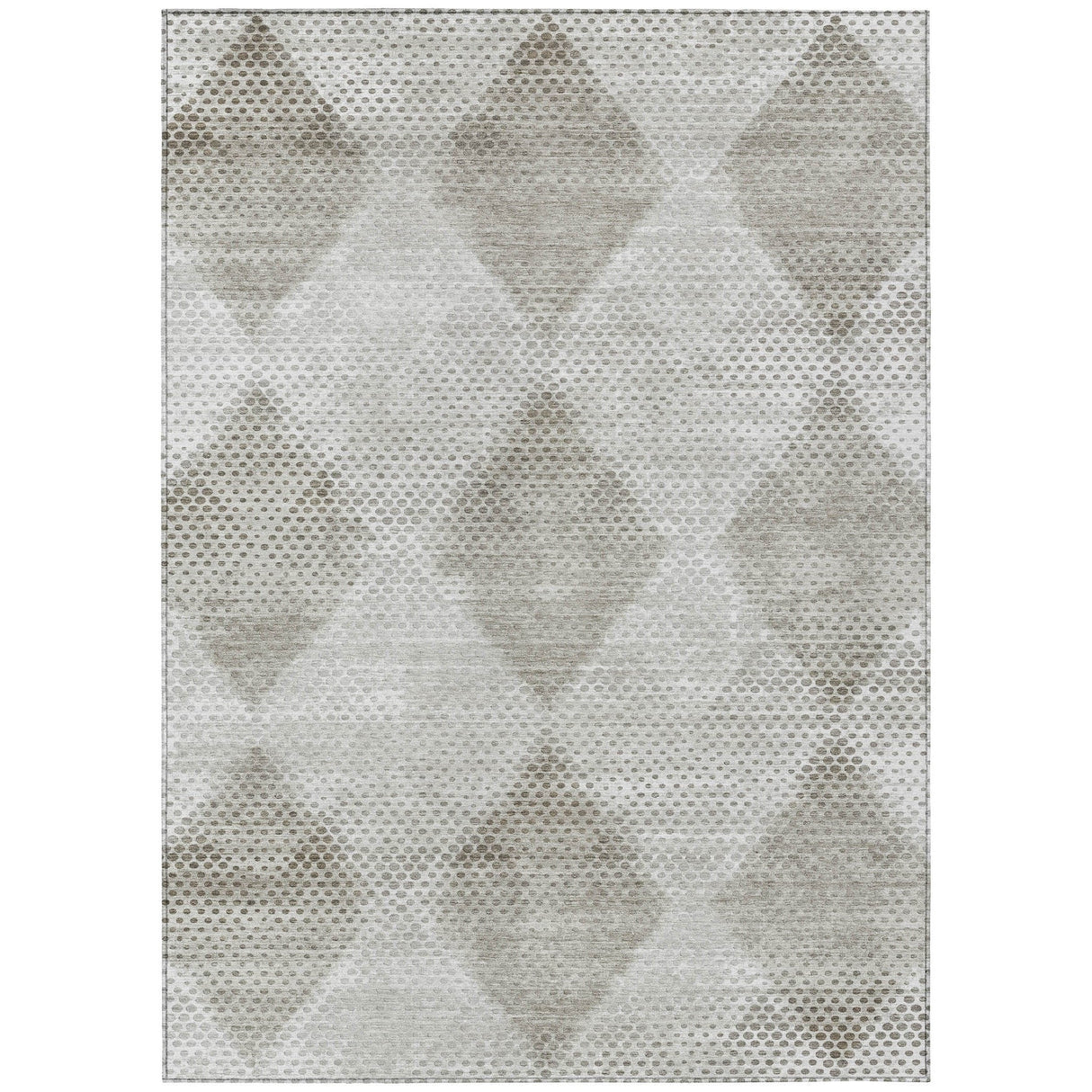 Machine Washable Indoor/ Outdoor Modern Diamonds Chantille Rug