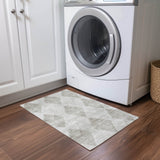 Machine Washable Indoor/ Outdoor Modern Diamonds Chantille Rug