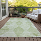 Machine Washable Indoor/ Outdoor Modern Diamonds Chantille Rug