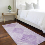Machine Washable Indoor/ Outdoor Modern Diamonds Chantille Rug