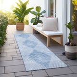 Machine Washable Indoor/ Outdoor Modern Diamonds Chantille Rug